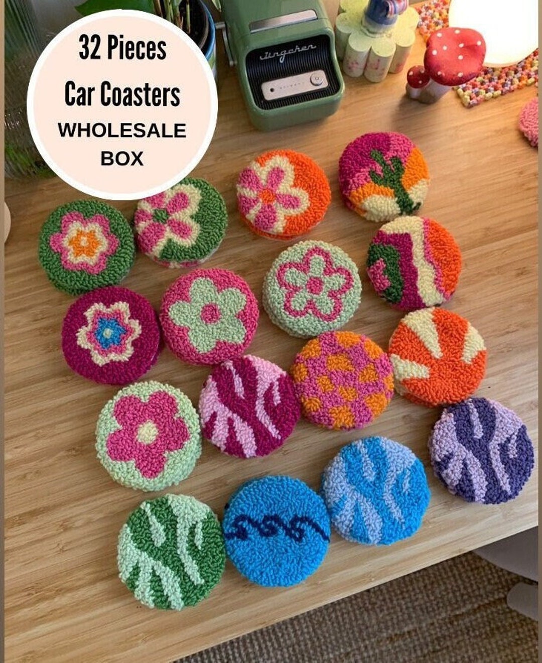 Wholesale Punch Needle Car Coasters Box Prepared for Small Etsy