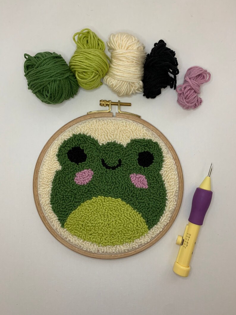 Begin to Punch Needle Kit Embroidery Kit Punch Needle Frog Etsy