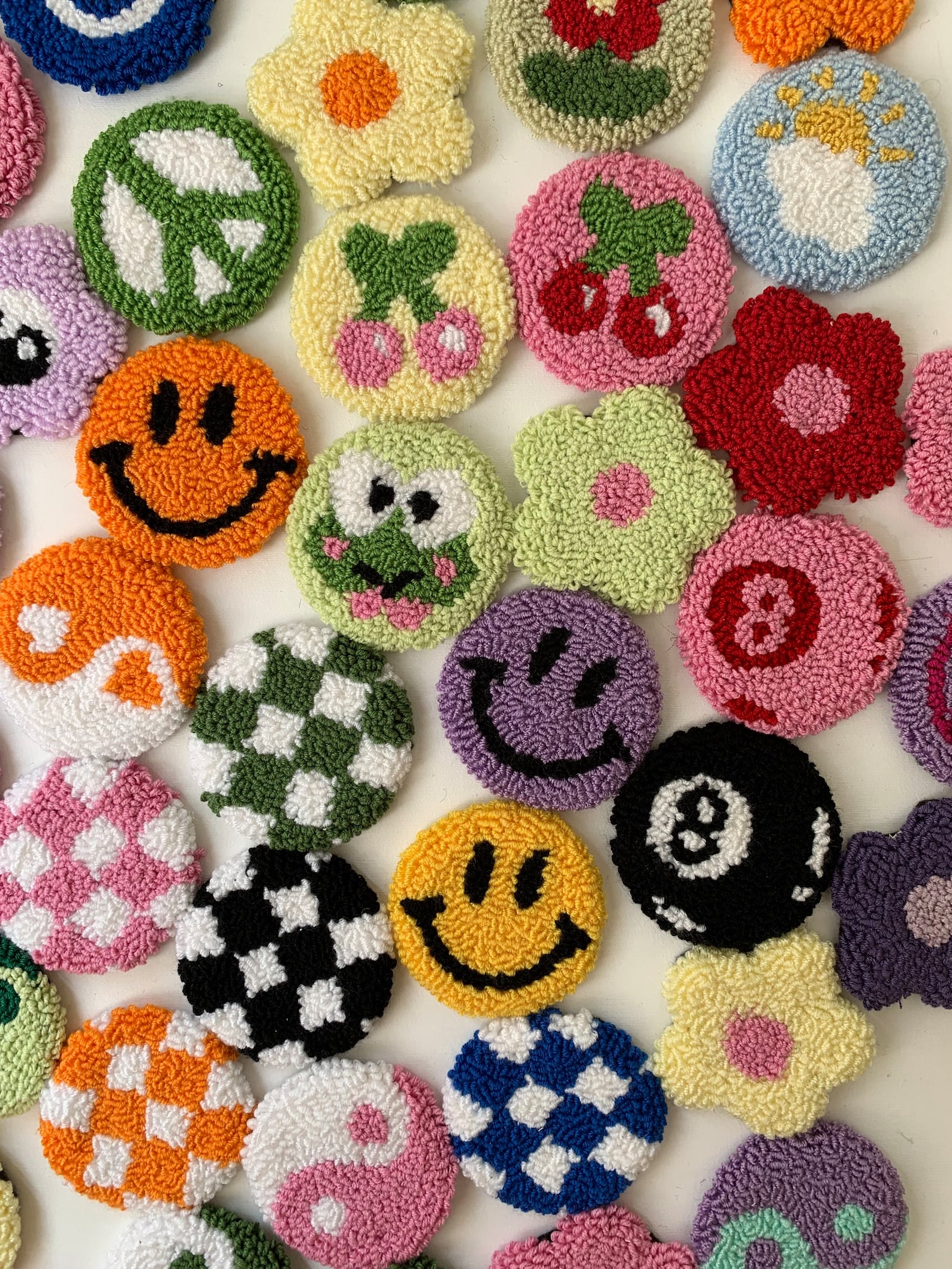 Punch Needle Car Coaster Tufted Car Coaster Set of 2 Car Etsy UK