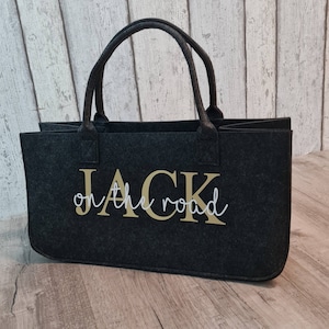 Filztasche Personalisiert, Tragetasche, Shopper, Filzkorb 50cm x 25cm x 25cm in Dunkelgrau, Filz, Einkaufskorb, Tasche, Korb Bild 7