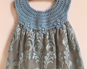 blue kid's dress