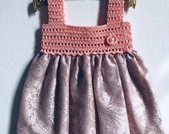 babypink-purple kids knitted dress