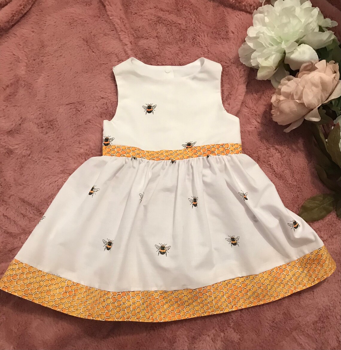 Handmade Girls Bumble Bee Dress with effect Etsy