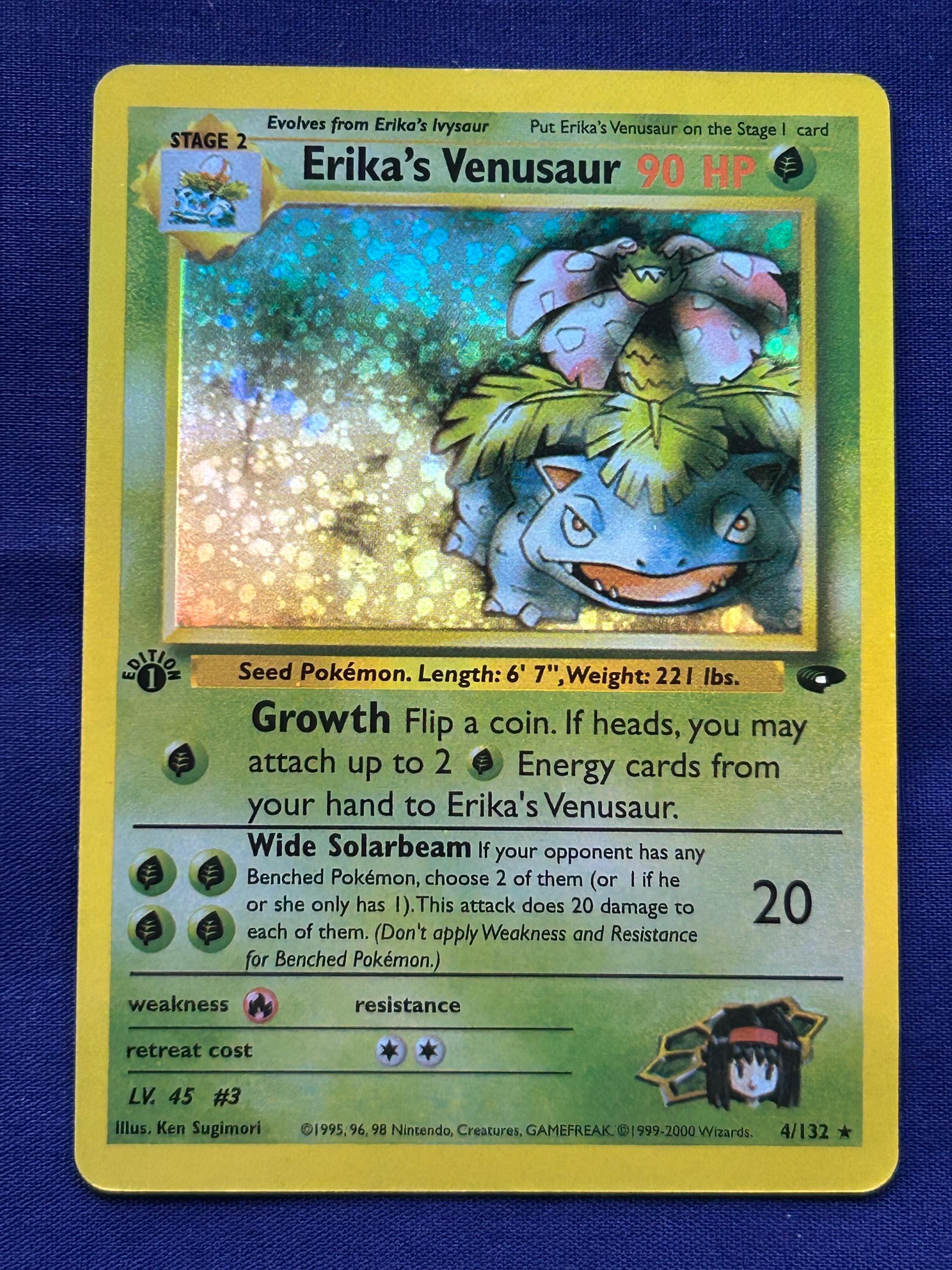 Holo 1st Edition Erika's Venusaur 4/132 Gym Challenge Set Pokemon