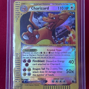 Omvänd Holo Charizard 146/144 Pokémonkort Crystal Skyridge Set Holografiskt Kort Proxykort Obefläckad Mintkvalitet