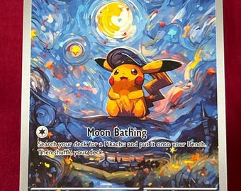 Pikachu Starry Night Van Gogh Museum Pokemon Card Proxy Card