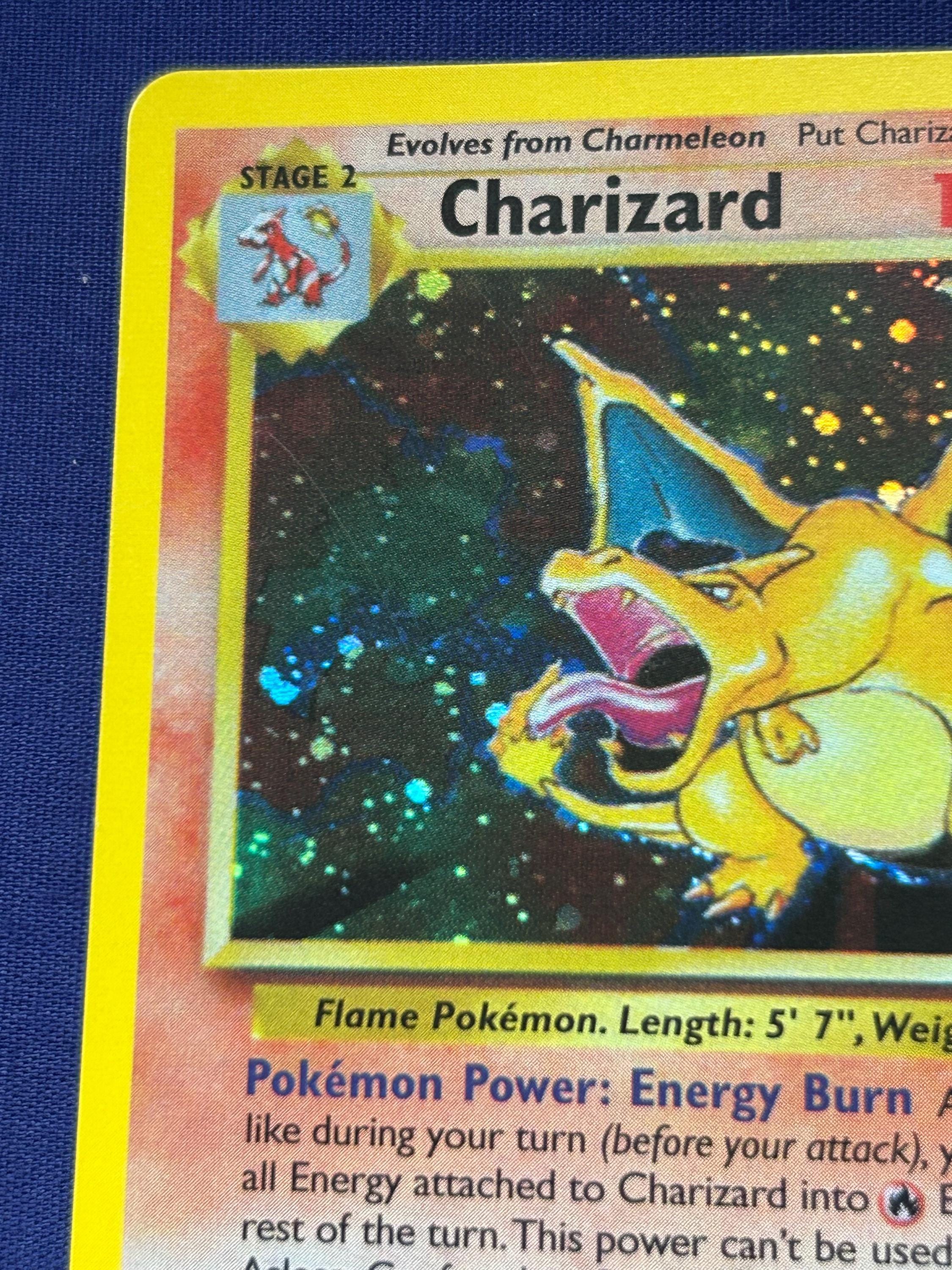 charizard holographic card 4 130 Pokemon TCG Charizard 4/130 Base 2 LP/MP  CakeHoarder Games