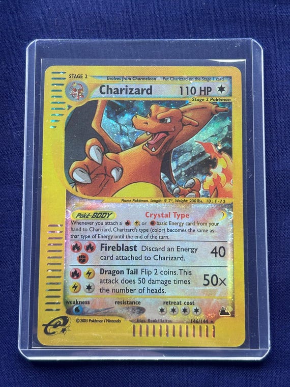 Holo Charizard 146/144 Pokemon Card Crystal Skyridge Set Holographic Card  Proxy Card Immaculate Mint Quality - Etsy