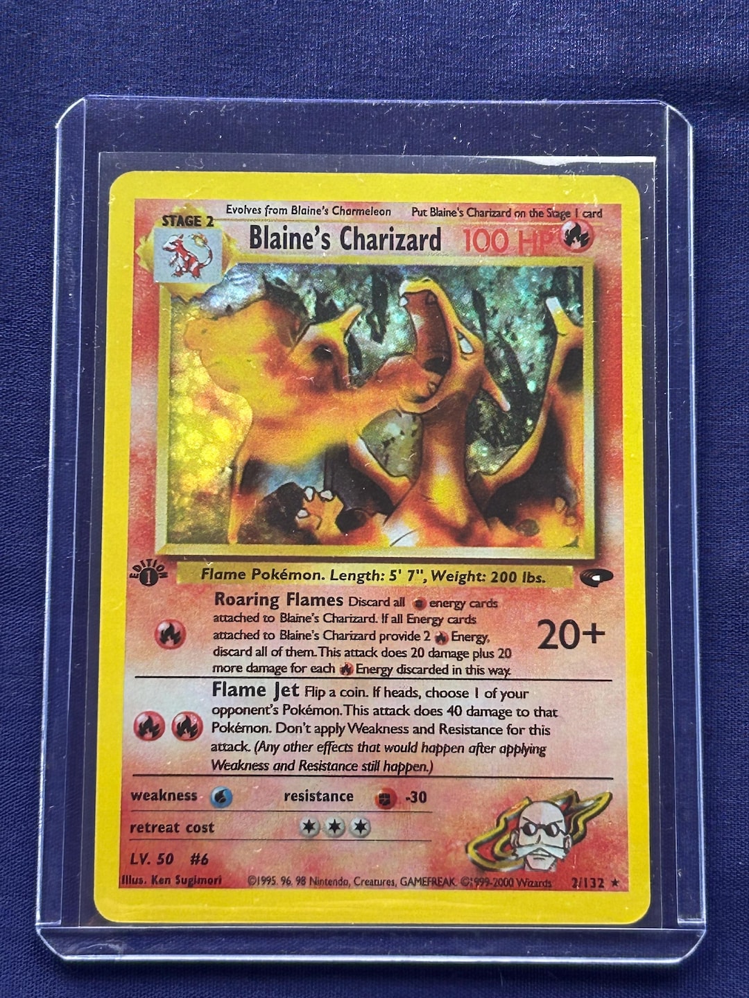 Holo 1st Edition Blaine's Charizard Pokemon Card Gym Challenge Set