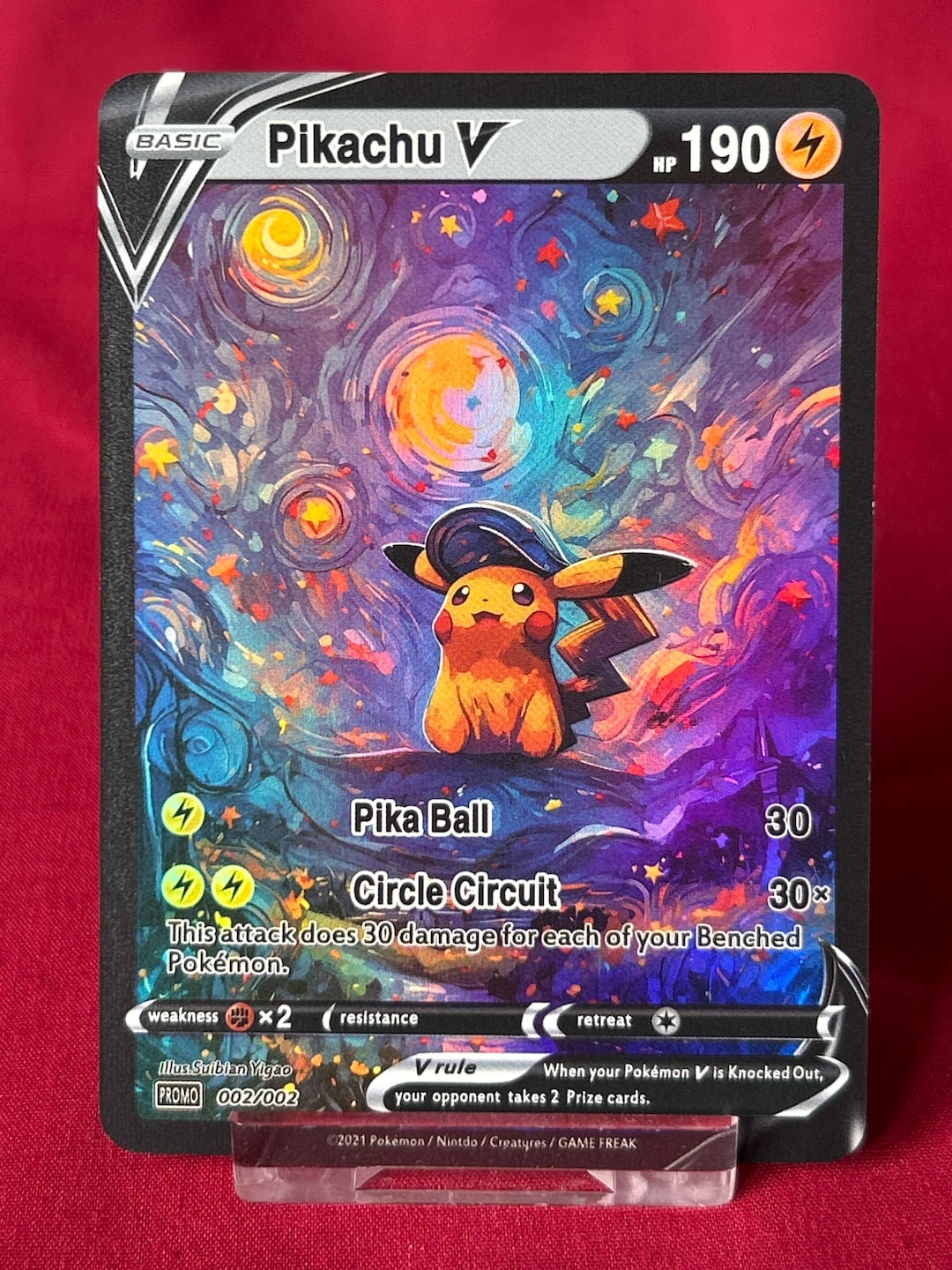 ホログラムピカチュウVゴッホ 星月夜 ポケモンカード ホログラフィック