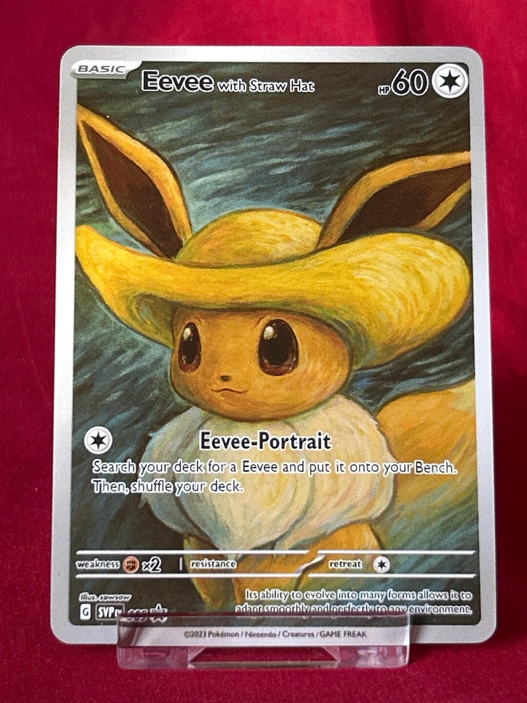 Eevee With Straw Hat Van Gogh Museum Pokemon Card Proxy Card