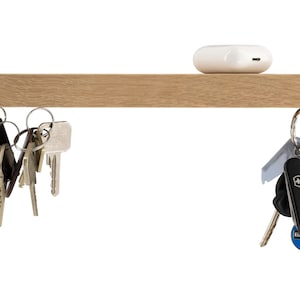 Magnetic Key Holder | Key Wall Shelf | Oak Key Shelf | Magnetic Key Rack | Wall Key Organizer | Entryway Key Holder | Wooden Key Holder