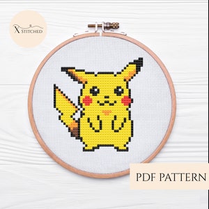 Small Pikachu Cross Stitch Pattern