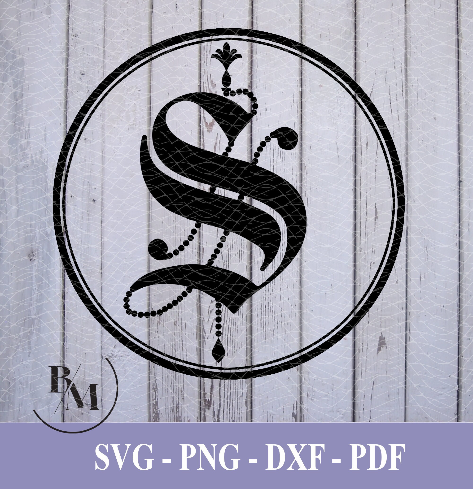 S-Monogram Letter svg png pdf dxf Downloadable File | Etsy