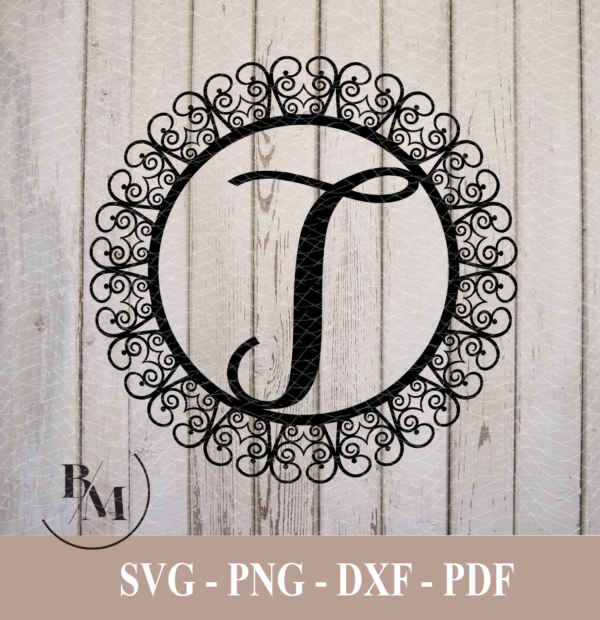 T-monogram Letter Svg Png Pdf Dxf Downloadable File | Etsy