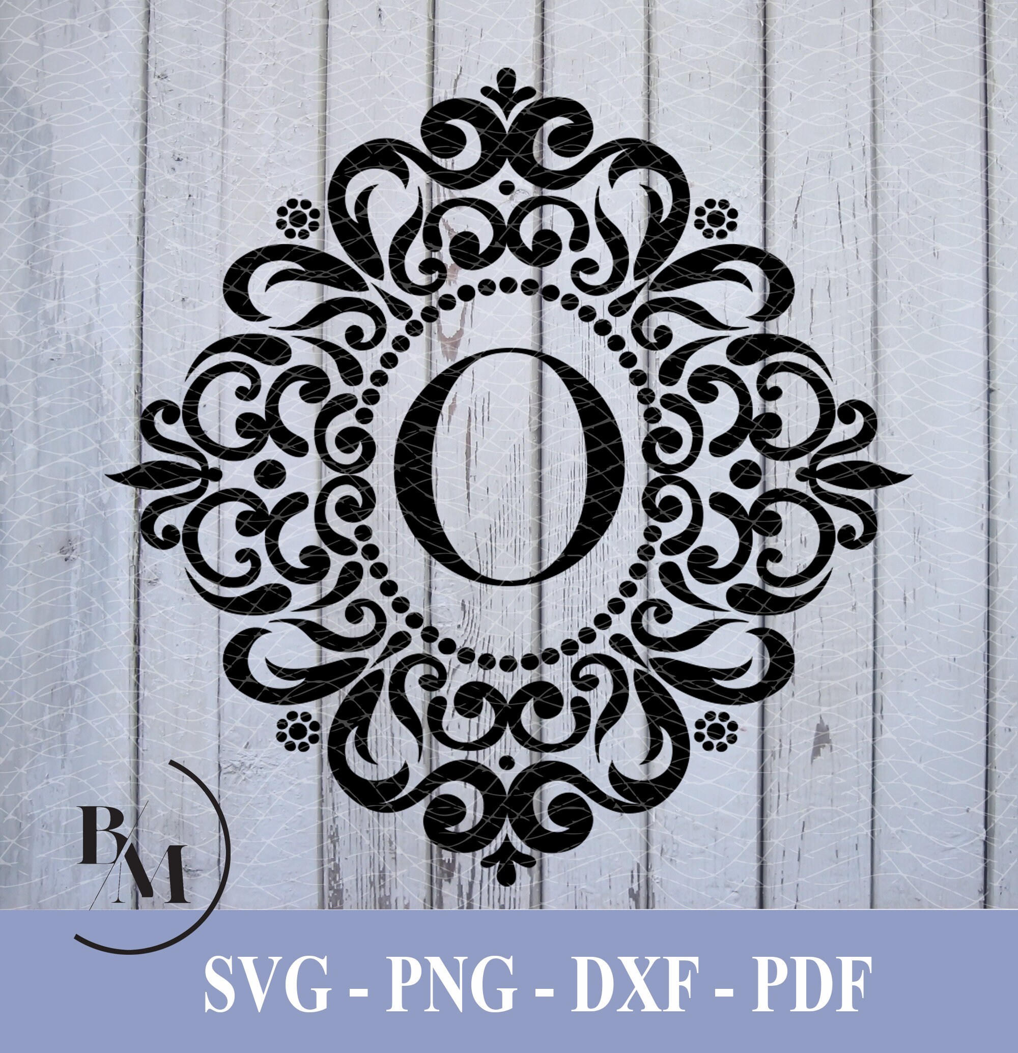 Download O-Monogram Letter svg png pdf dxf Downloadable File | Etsy