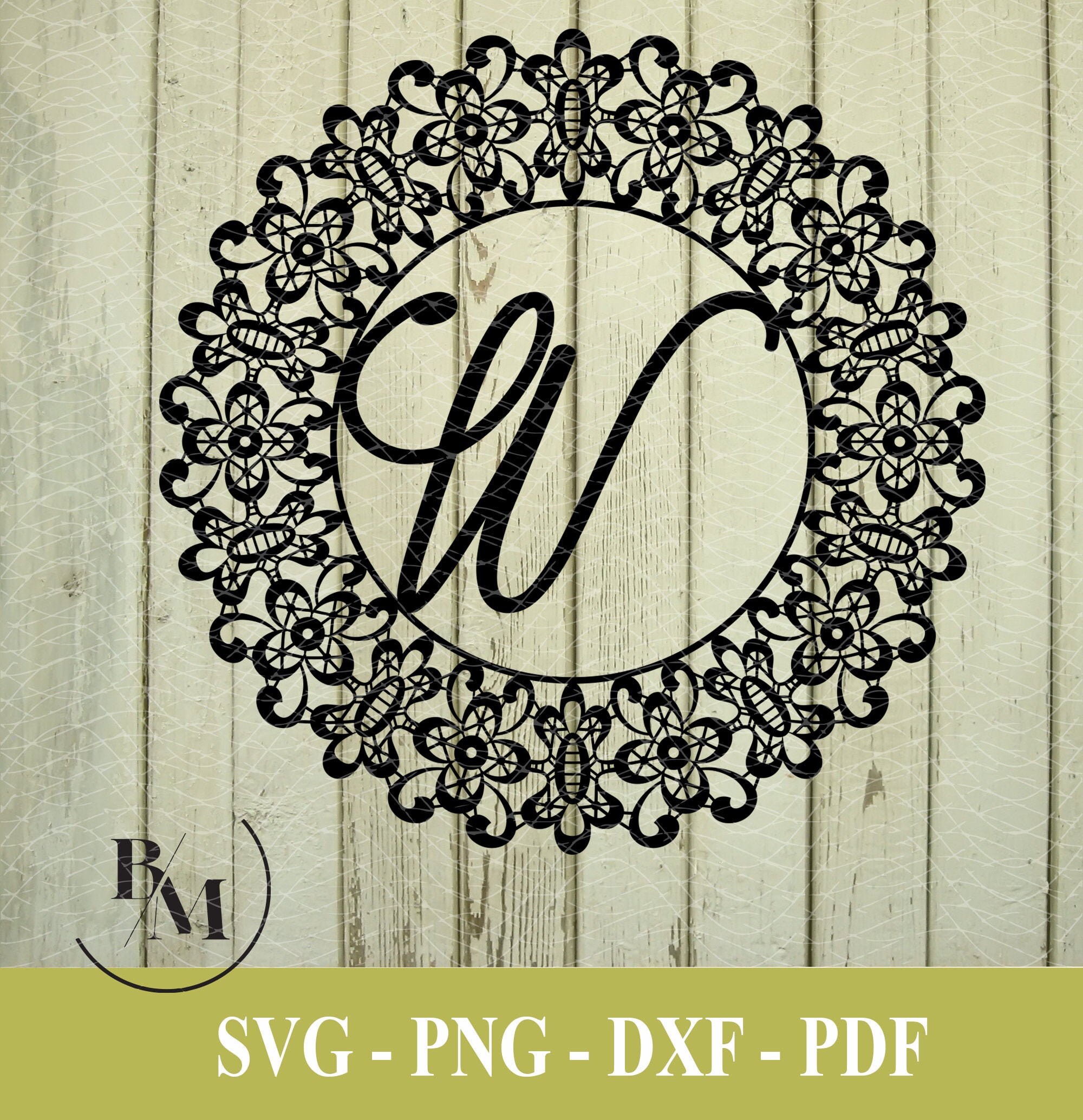 Download W-Monogram Letter svg png pdf dxf Downloadable File | Etsy