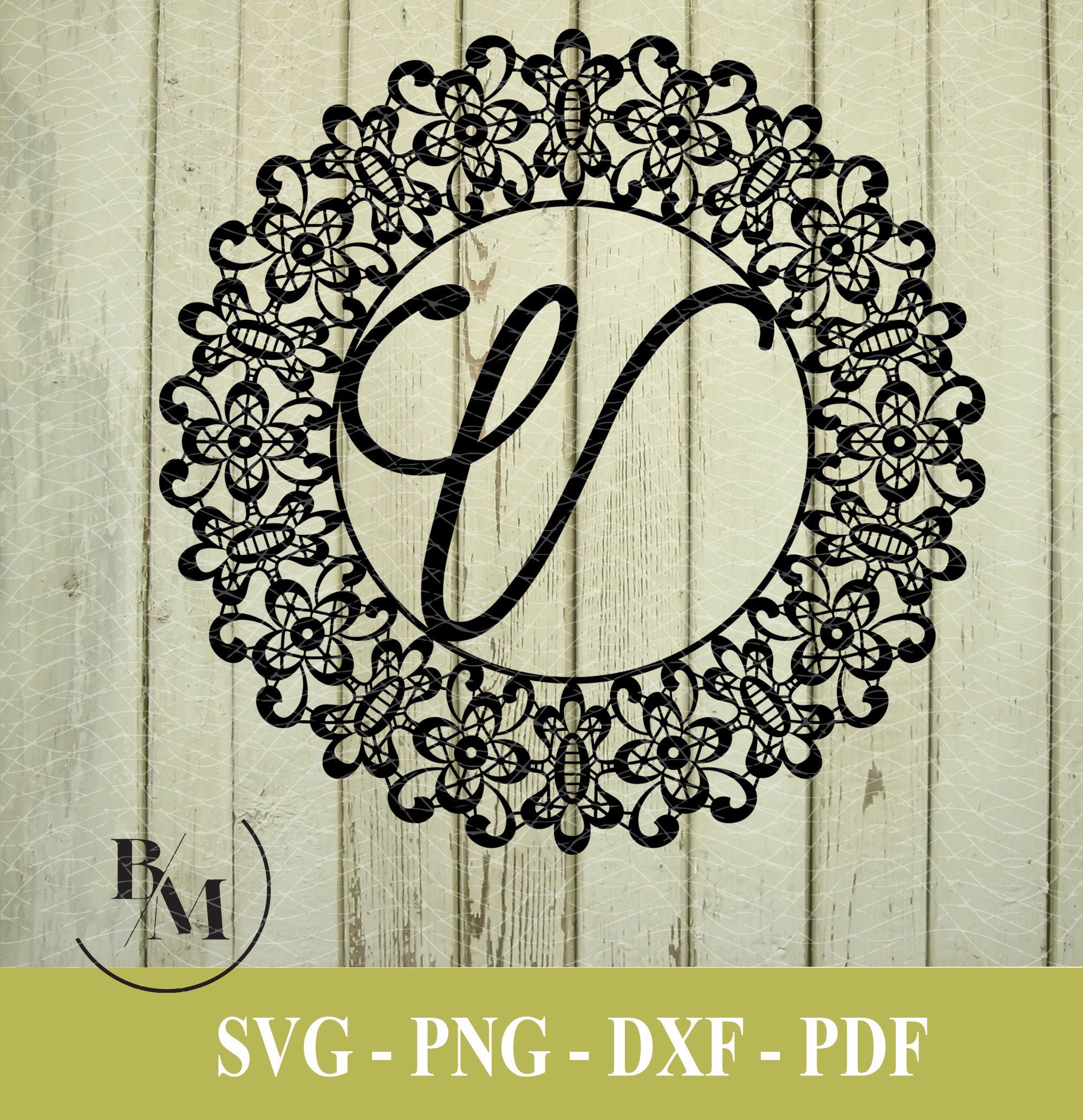 Download V-Monogram Letter svg png pdf dxf Downloadable File | Etsy