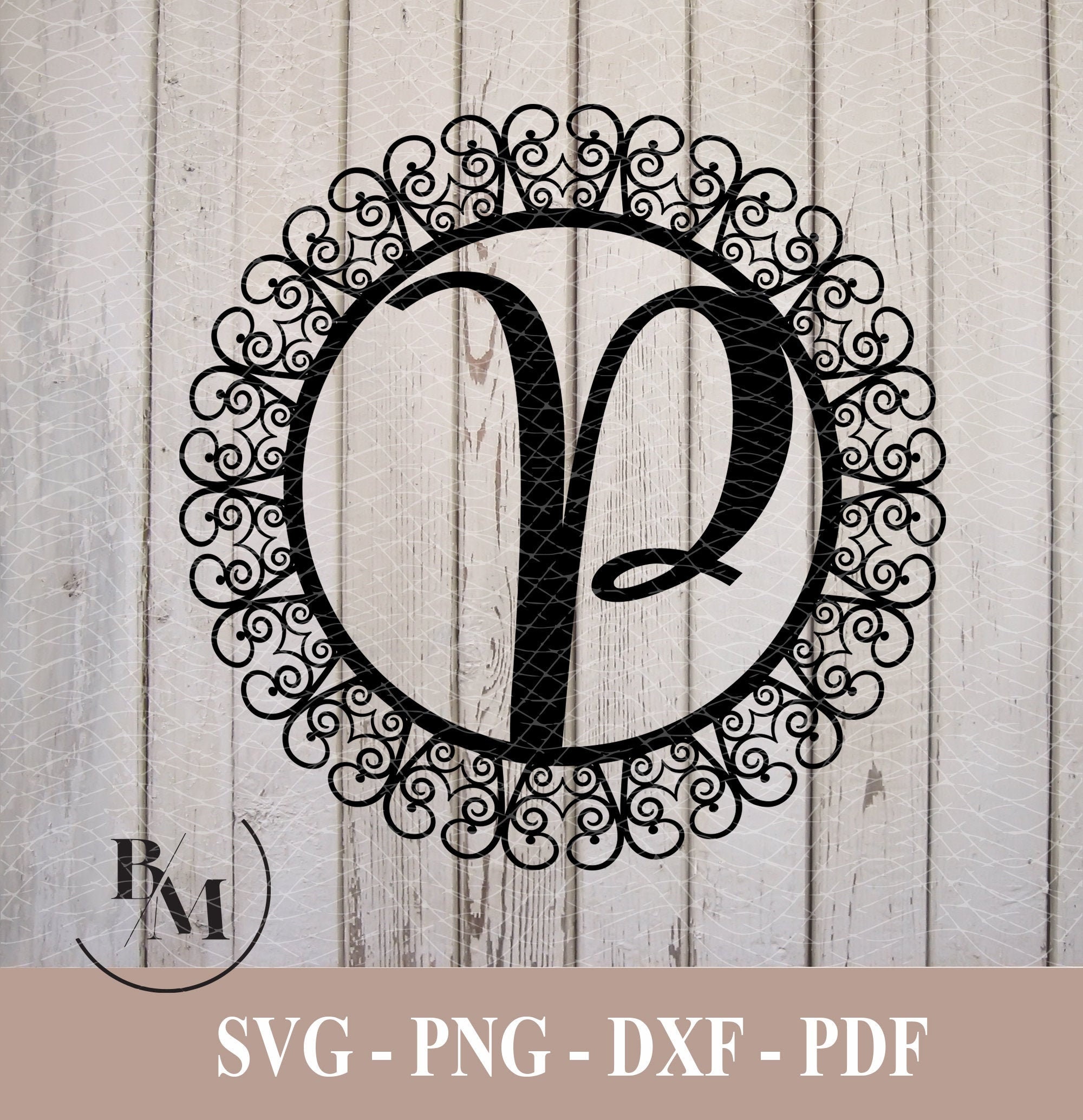 Download P-Monogram Letter svg png pdf dxf Downloadable File | Etsy