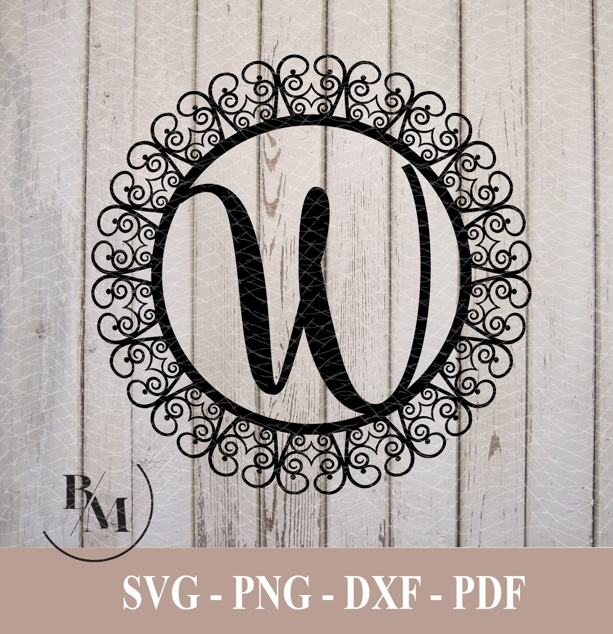 Download W-Monogram Letter svg png pdf dxf Downloadable File | Etsy