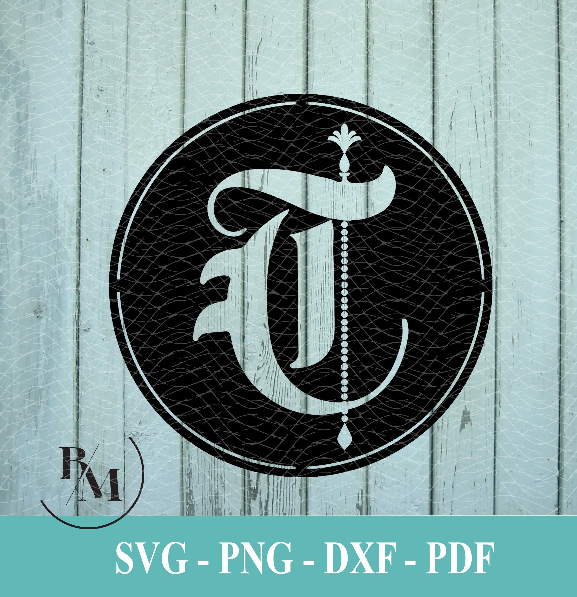 T-Monogram Letter svg png pdf dxf Downloadable File | Etsy