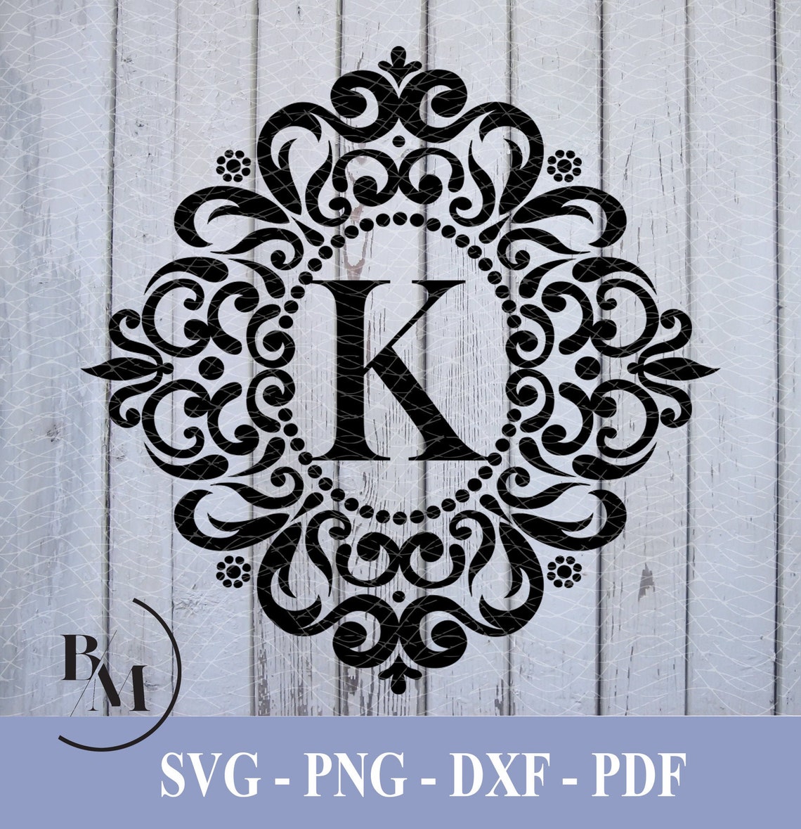 K-Monogram Letter svg png pdf dxf Downloadable File | Etsy