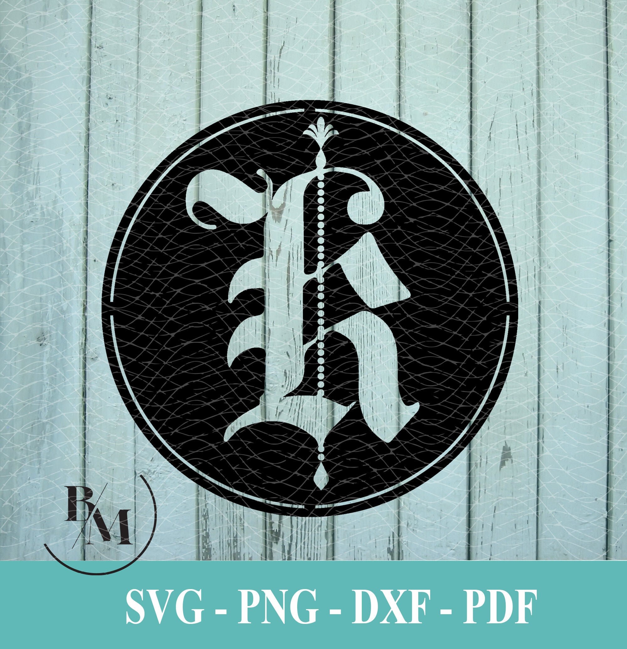 K-Monogram Letter svg png pdf dxf Downloadable File | Etsy
