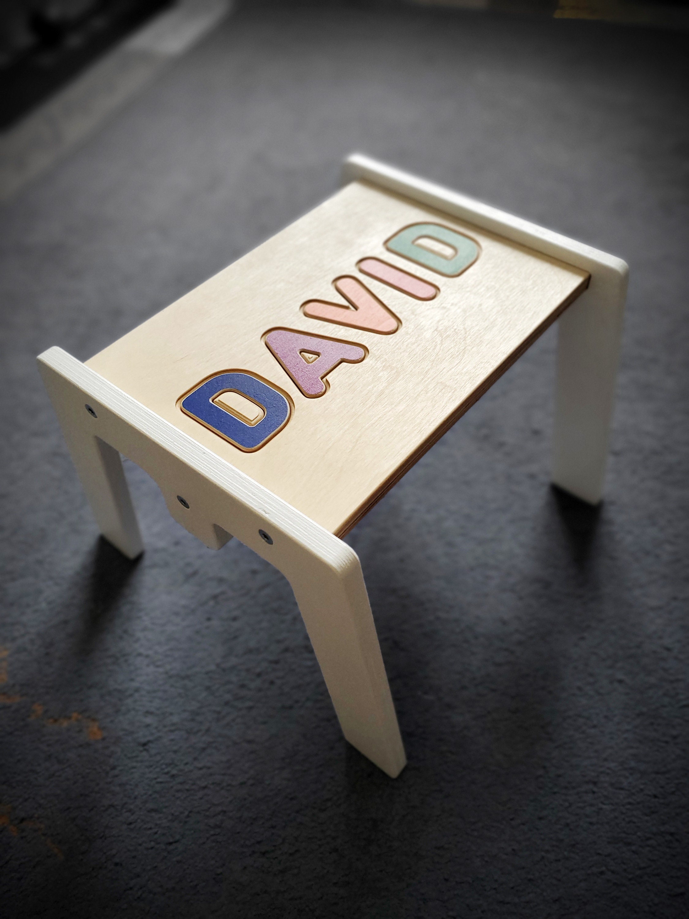 Name puzzle stool. Kids Name Puzzle Stool Etsy