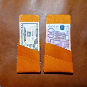 Cartera delgada y compacta. Cartera de cuero. Cartera para el bolsillo delantero. Minicartera.