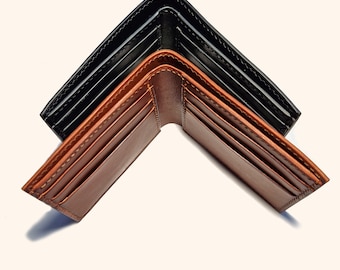Handmade Italian Leather Bifold Wallet: Minimalist Design