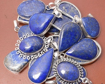 Lapis Lazuli Gemstone Pendant Wholesale Lot 925 Sterling Silver Plated Jewelry Pendants Mans & Women Handmade Jewelry