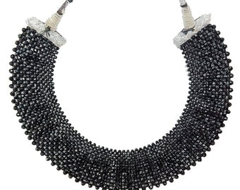 Collier de perles en spinelle noir, collier ras de cou pour filles comme un beau collier de pierres précieuses, vente de Noël, cadeau bijoux faits main