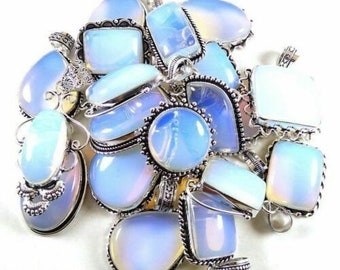 Opalite Gemstone Pendant Wholesale Lot 925 Sterling Silver Plated Jewelry Pendants Handmade Jewelry