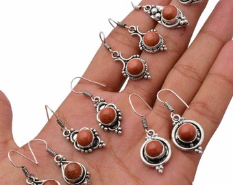 Sunstone Gemstone Earring Wholesale Lot 925 Sterling Silver Plated Jewelry Earring Handmade Jewelry Beautiful Women Earrings