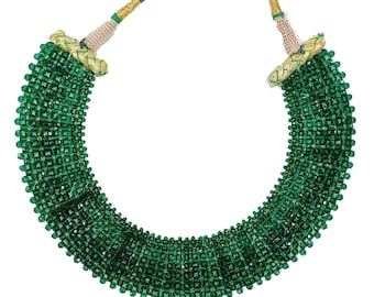 Emerald Color Beaded Necklace Jewelry, Choker Girls Like Beautiful Gemstone Necklace Mother's Day Gift Handmade Jewelry