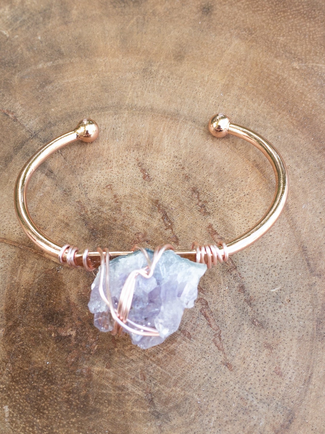 Wire wrapped crystal bracelet Clearance