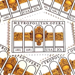 20 Vintage Unused Metropolitan Opera Mail Stamps / New York City NYC The Met USPS Postage / 20 cents US