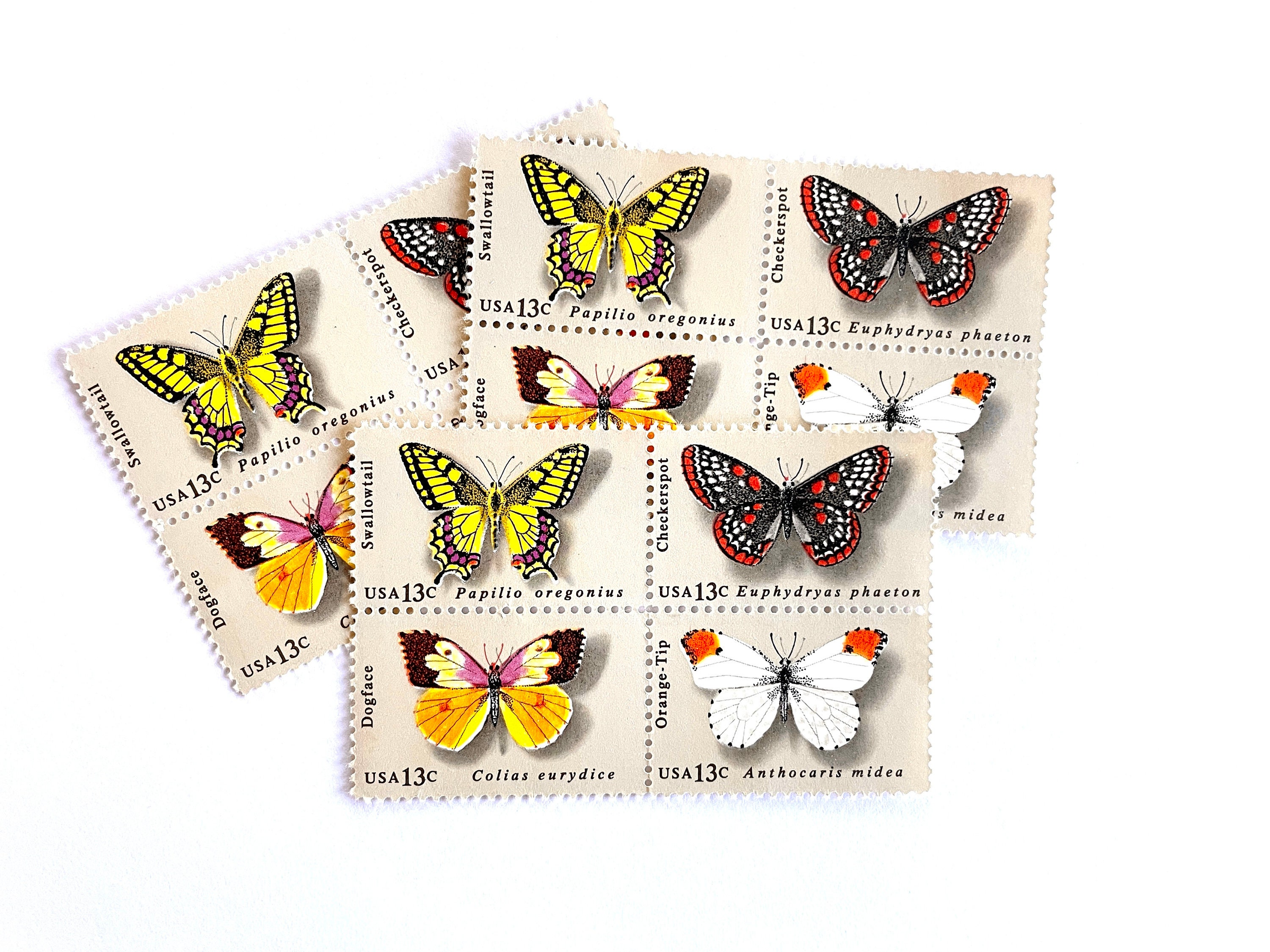 10 Vintage Butterfly Stamps Unused Tiger Swallowtail Butterflies Vinta –  Edelweiss Post