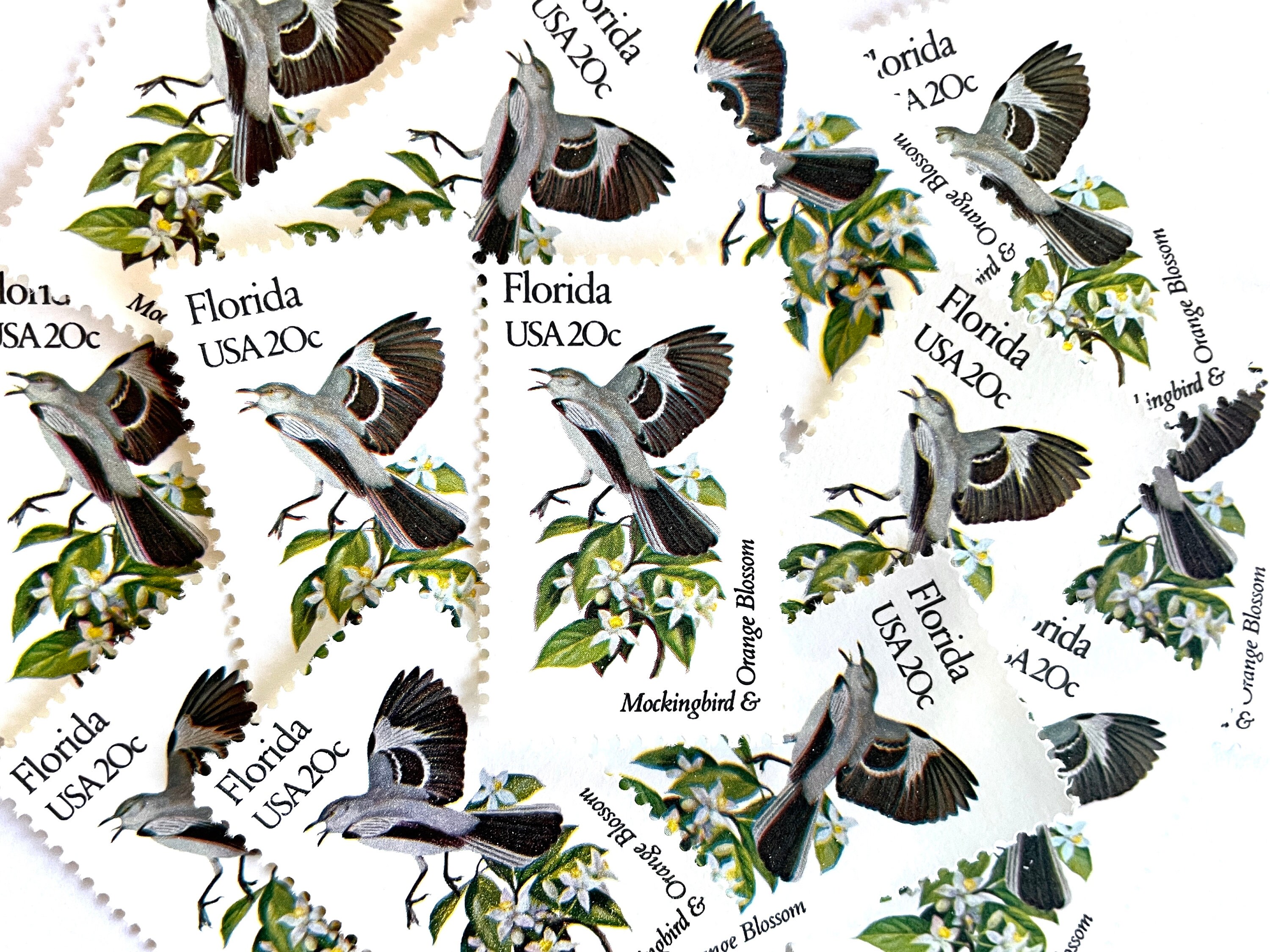 10 Vintage Unused Florida State Bird and Flower Mail Stamps / - Etsy