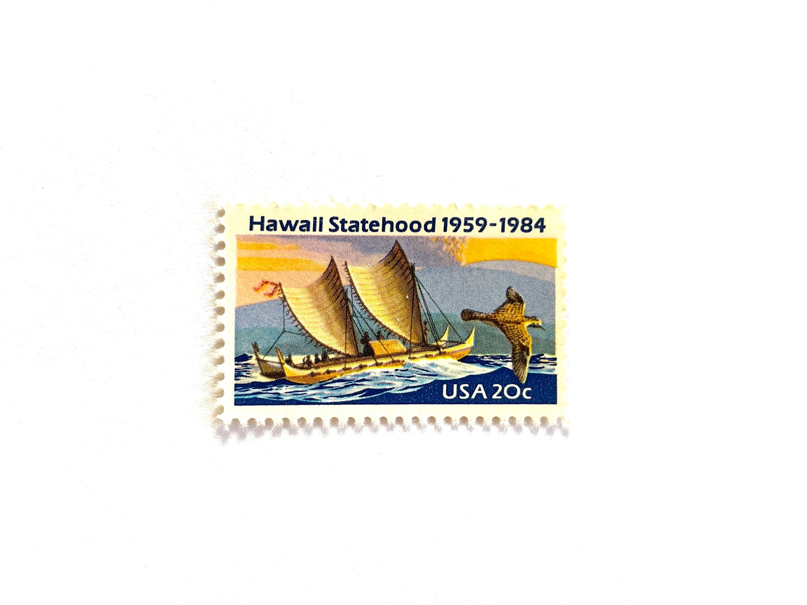 20 Vintage Unused Hawaii Statehood Mail Stamps / Hawaiian Island Ship ...