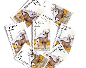 10 Vintage Unused Christmas Tree Stamps / Christmas Tree Holiday USPS  Postage / 25 Cents US 