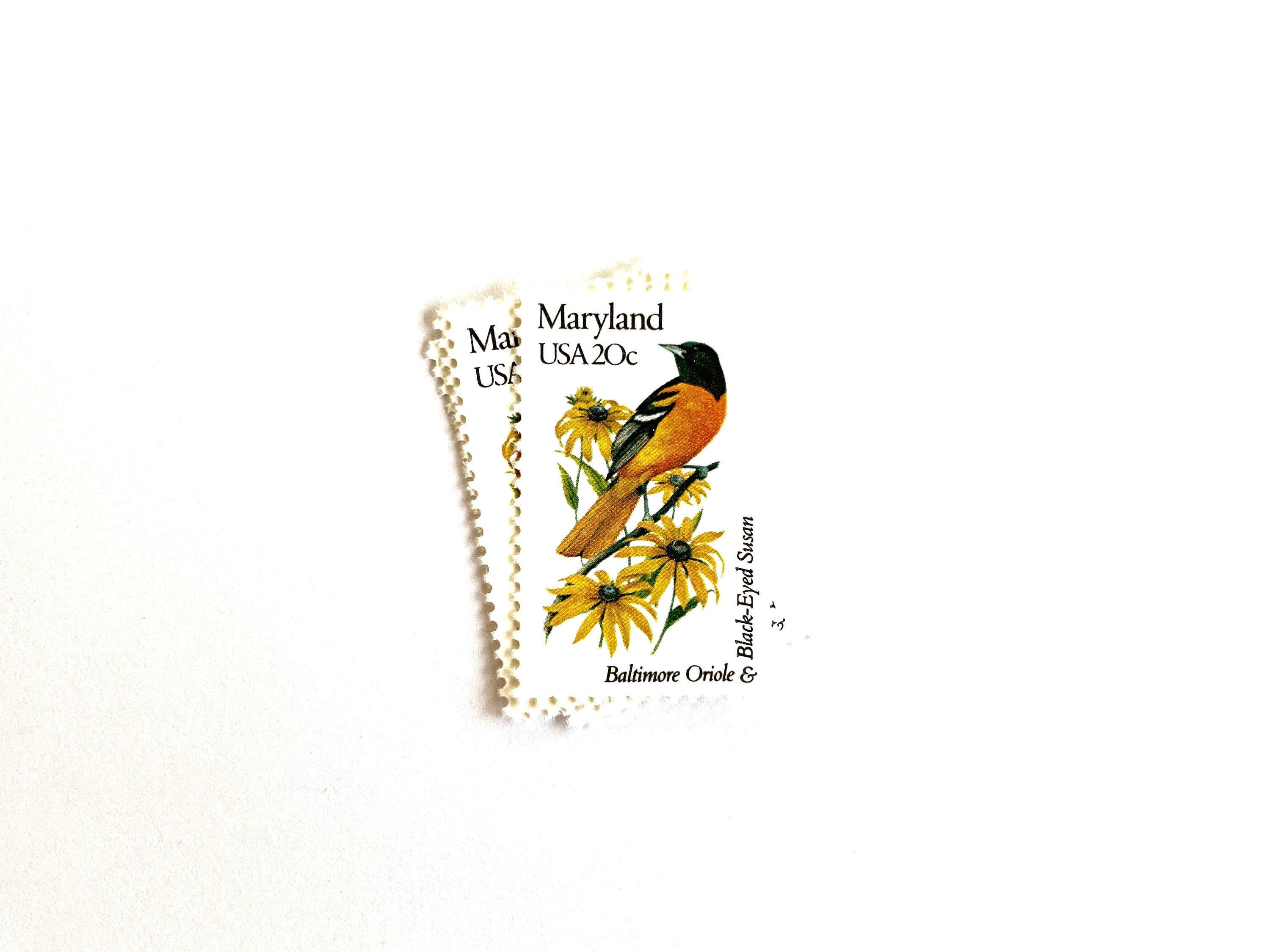10 Vintage Unused Maryland State Bird and Flower Mail Stamps ...