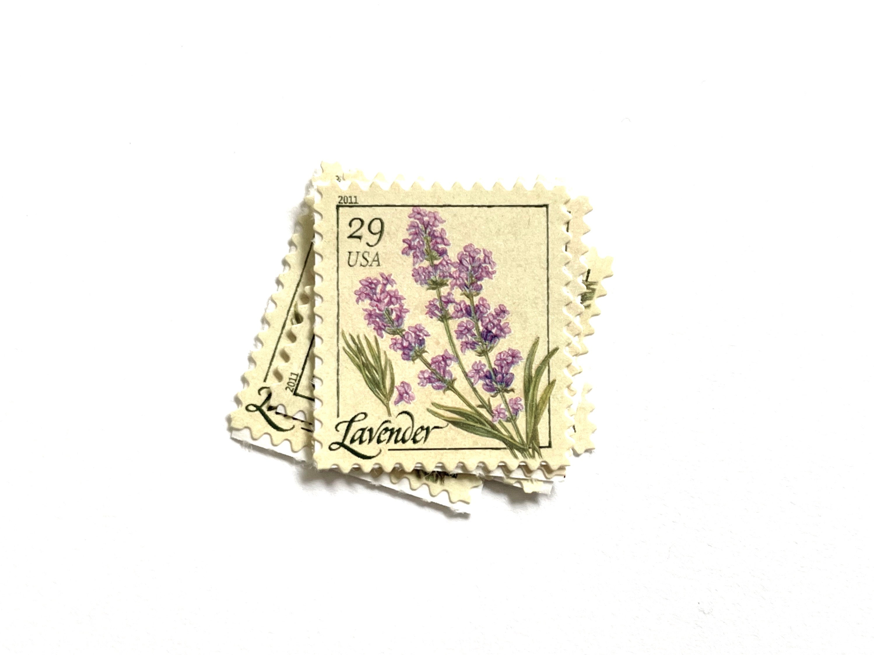 10 White Hydrangea and Lavender Rose Botanical Forever Postage Stamps //  Vintage White and Lilac Stamps // For Mailing Wedding Invitations and Cards