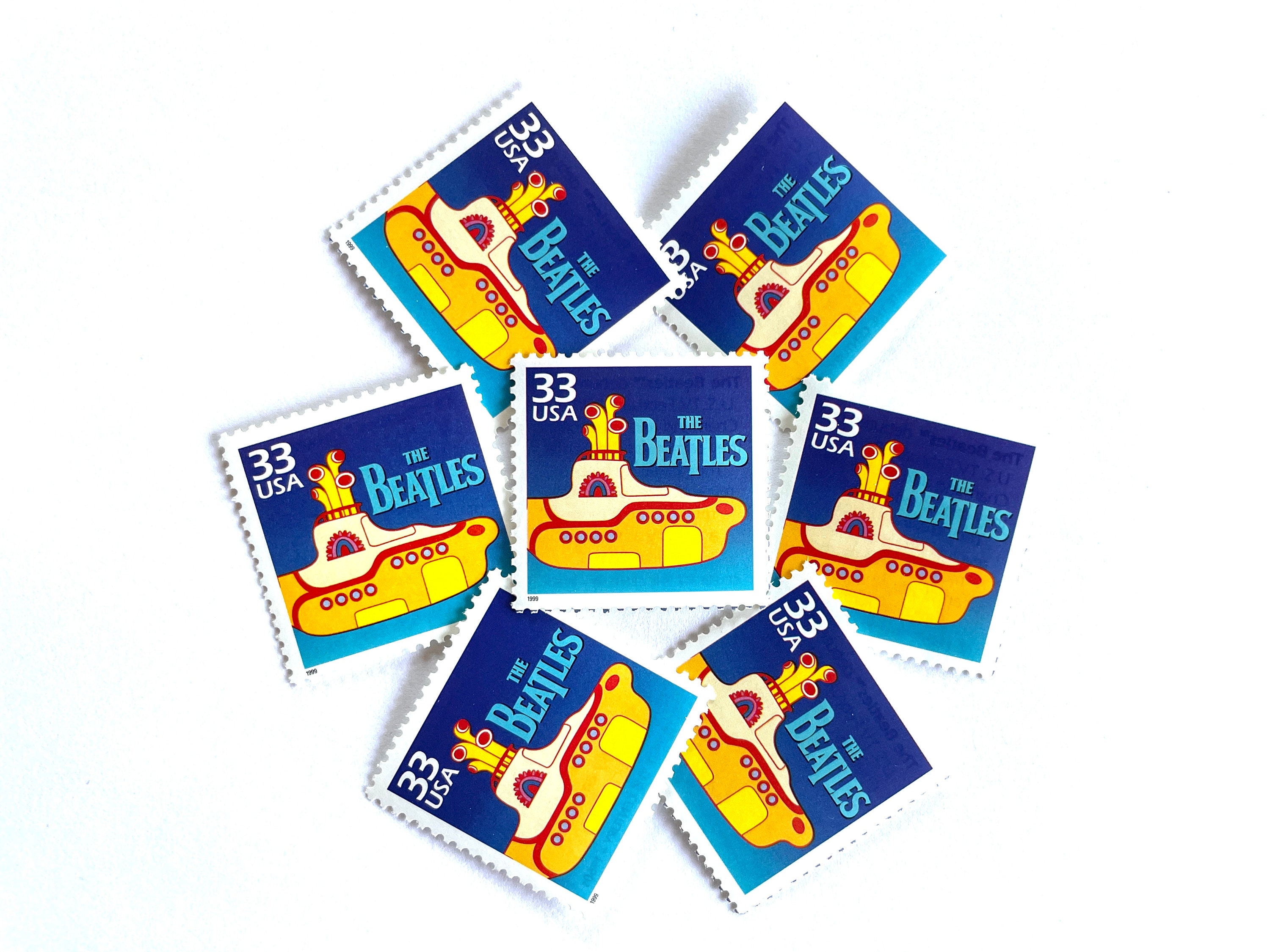 10 Vintage Unused the Beatles Stamps / Celebrate the Century 1960