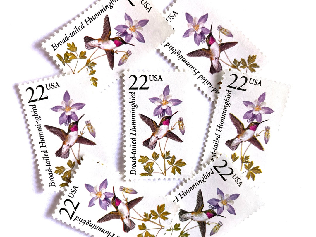 10 Vintage Unused Broadtailed Hummingbird Mail Stamps / North Etsy