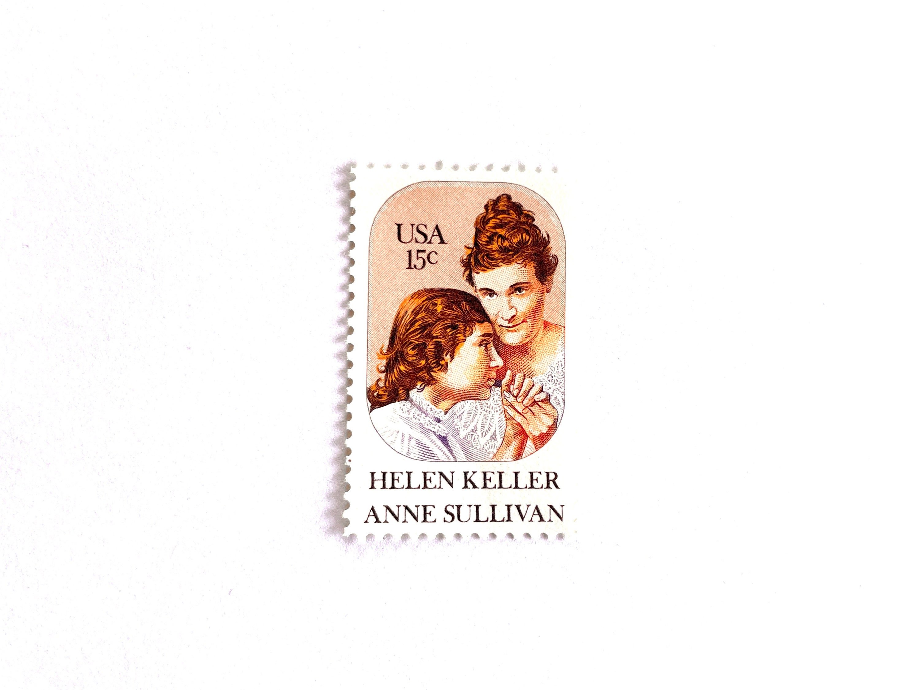 20 Vintage Unused Helen Keller Mail Stamps / Anne Sullivan USPS  display picture 1