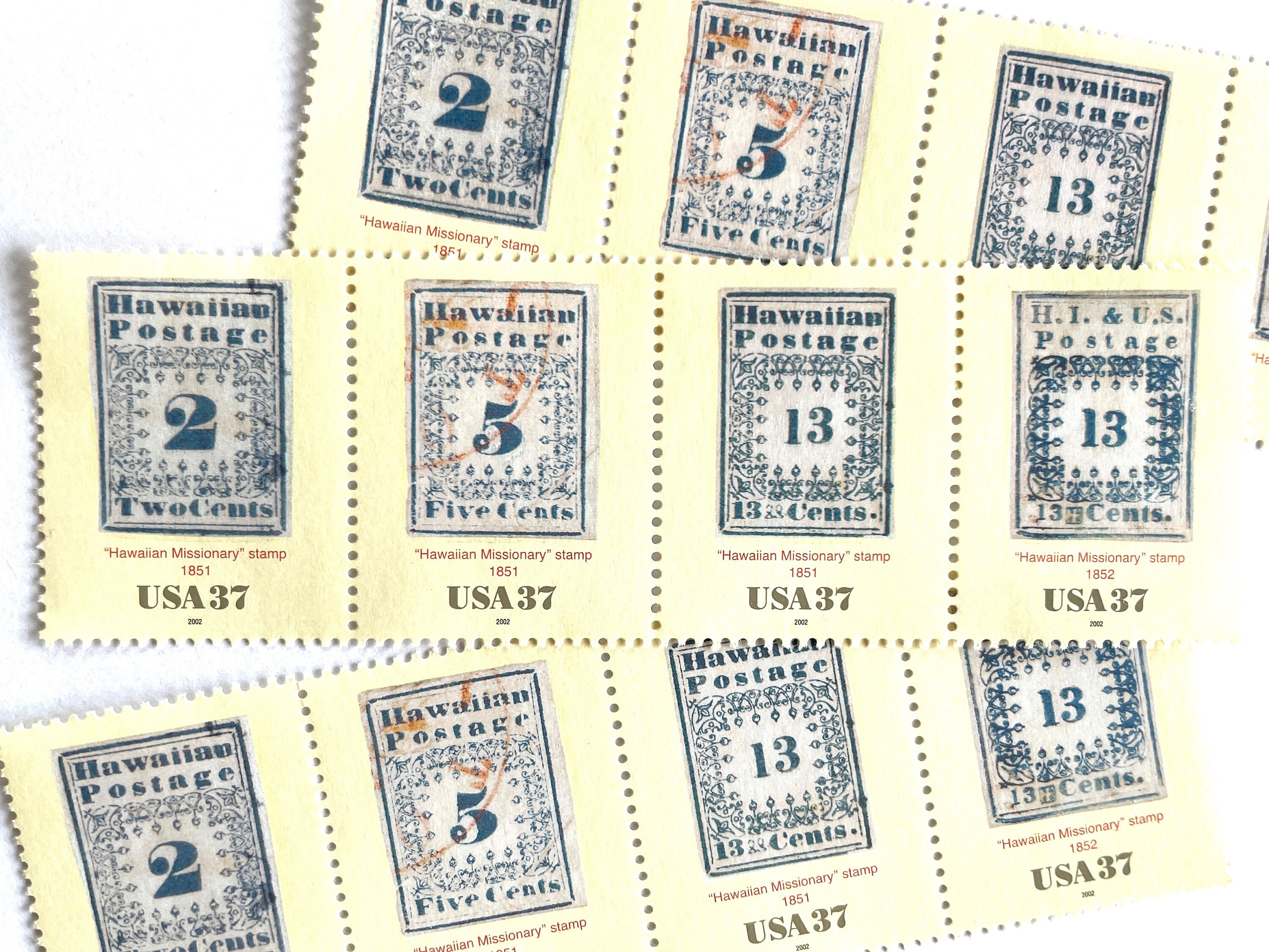 10 Vintage Unused Hawaiian Missionary Mail Stamps / Hawaii Missionaries ...
