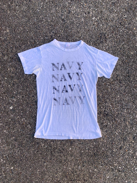 Vintage 1960s/1970s Navy stenciled T-shirt