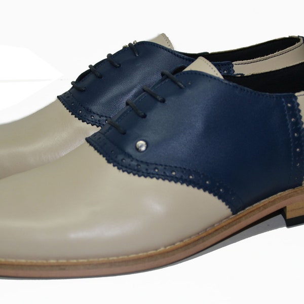 S13 - Saddle shoes beige and navy blue (SY-112-Z348.Z331)