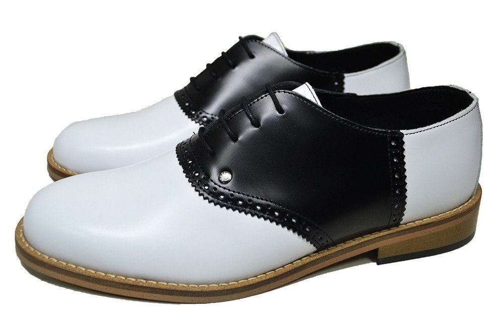 ★ ★ Here is the Black White CKJ Sherpa Saddle S Rory Black Saddle Oxford Shoe